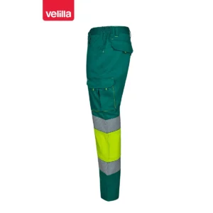 Pantalón bicolor segmentado Velilla 303008S Verde/Amarillo flúor, vista lateral
