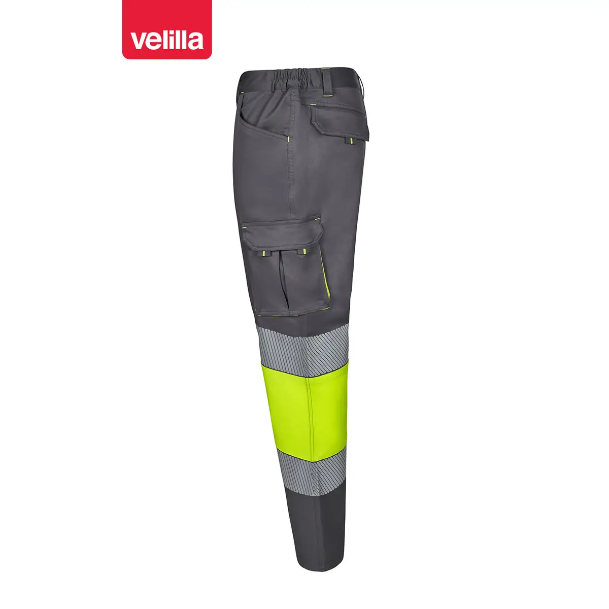 Pantalón bicolor segmentado Velilla 303008S 2 Pantalón bicolor segmentado Velilla 303008S Gris/Amarillo flúor, vista lateral
