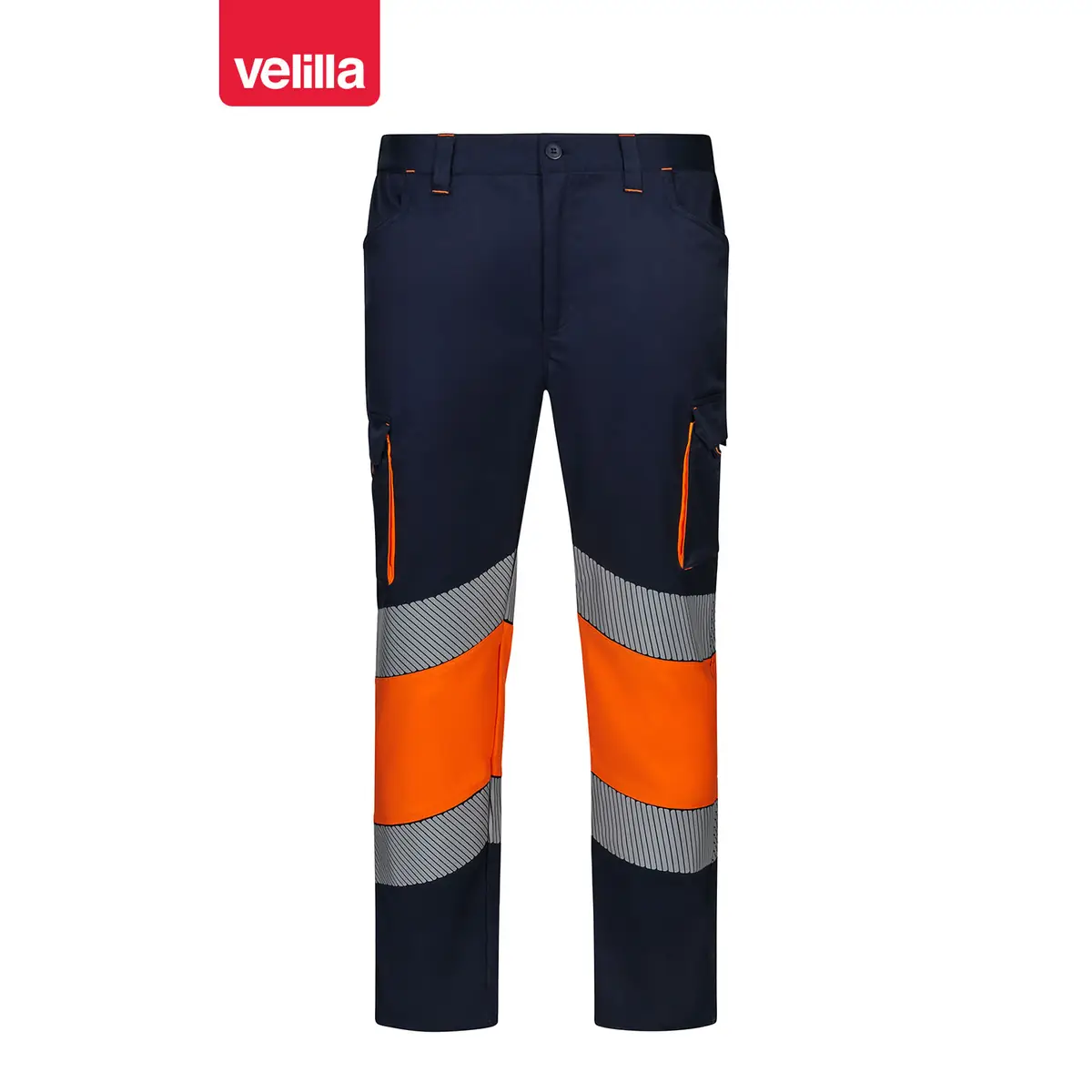 Pantalón bicolor segmentado Velilla 303008S 10 Pantalón bicolor segmentado Velilla 303008S Azul navy/Naranja flúor, vista frontal