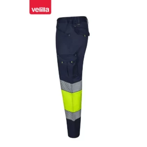 Pantalón bicolor segmentado Velilla 303008S Azul navy/Amarillo flúor, vista lateral
