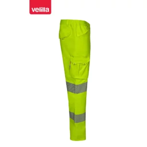 Pantalón cinta segmentada Velilla 303009S Amarillo flúor, vista lateral opuesta