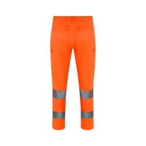 Pantalón alta visibilidad Velilla 303011 Naranja flúor, vista trasera