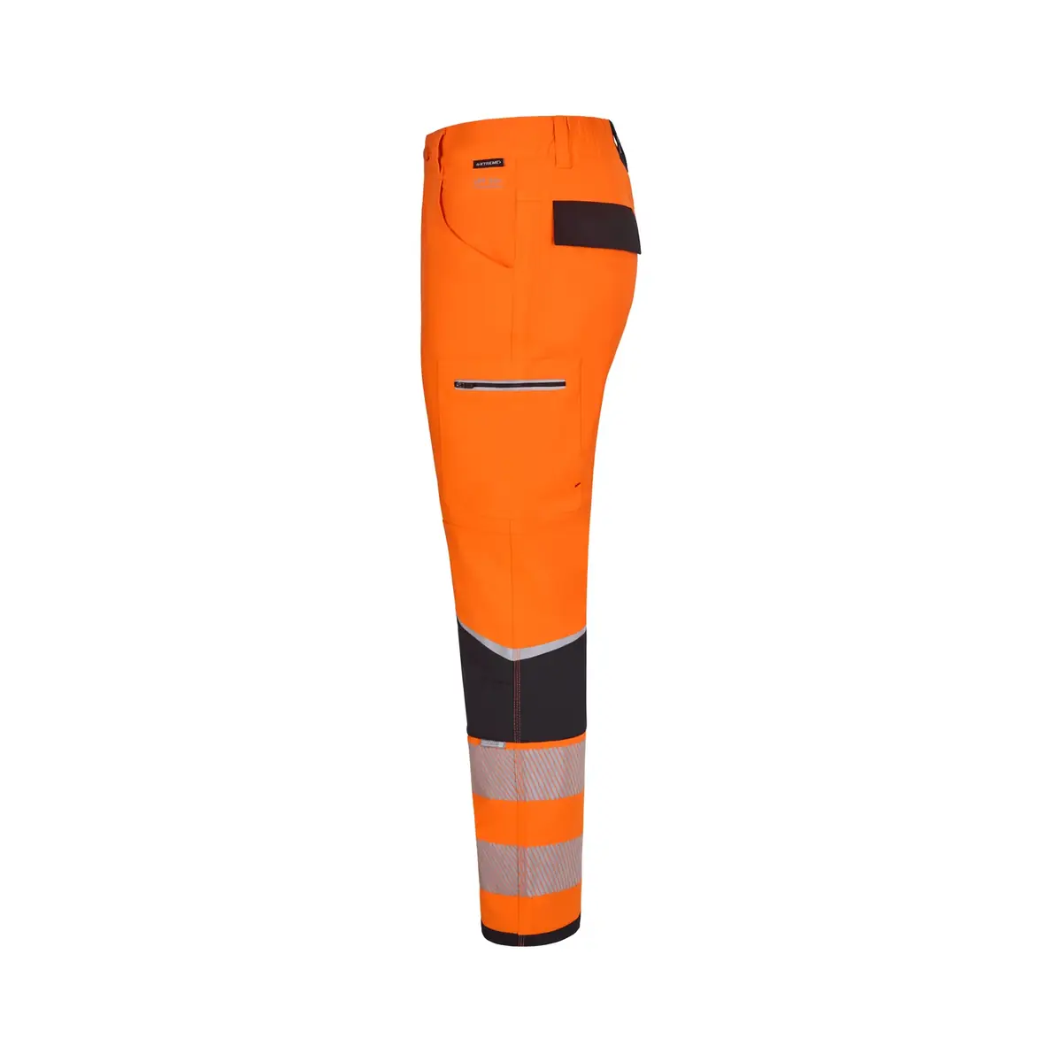 Pantalón técnico Velilla 303030X V.Dynamix Hi Vis 16 Pantalón técnico Velilla 303030X V.Dynamix Hi Vis Negro/Naranja flúor, vista lateral