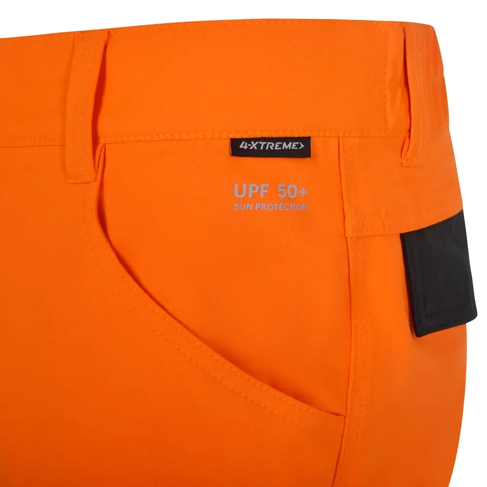 Pantalón técnico Velilla 303030X V.Dynamix Hi Vis 20 Pantalón técnico Velilla 303030X V.Dynamix Hi Vis Negro/Naranja flúor, detalle de bolsillo delantero y marcado UPF