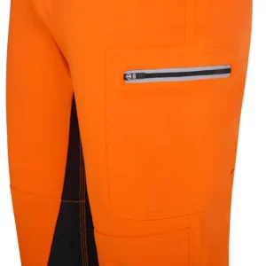 Pantalón técnico Velilla 303030X V.Dynamix Hi Vis Negro/Naranja flúor, detalle de bolsillo lateral con cremallera