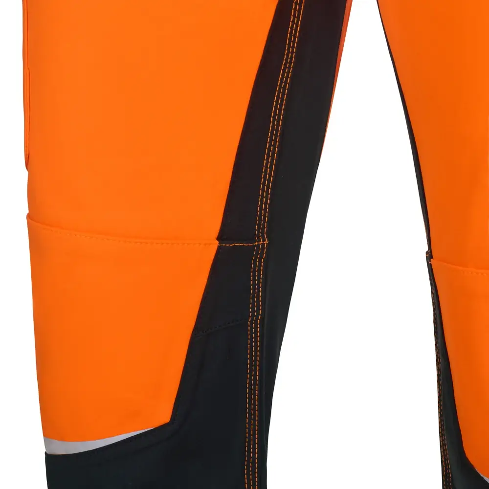 Pantalón técnico Velilla 303030X V.Dynamix Hi Vis 23 Pantalón técnico Velilla 303030X V.Dynamix Hi Vis Negro/Naranja flúor, detalle de costuras y refuerzo de rodilla