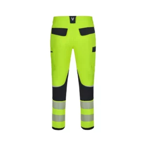 Pantalón técnico Velilla 303030X V.Dynamix Hi Vis Negro/Amarillo flúor, vista trasera