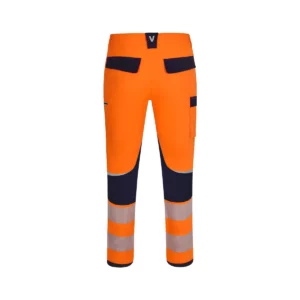 Pantalón técnico Velilla 303030X V.Dynamix Hi Vis Azul navy/Naranja flúor, vista trasera