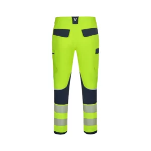 Pantalón técnico Velilla 303030X V.Dynamix Hi Vis Azul navy/Amarillo flúor, vista trasera