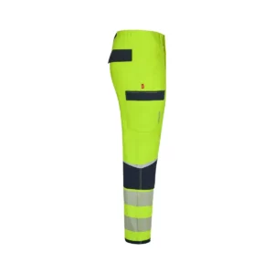 Pantalón técnico Velilla 303030X V.Dynamix Hi Vis Azul navy/Amarillo flúor, vista lateral opuesta