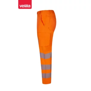 Pantalón stretch reciclado Velilla 303031S naranja flúor, vista lateral
