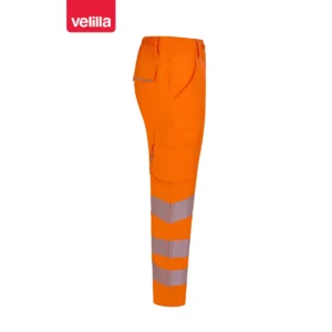 Pantalón stretch reciclado mujer Velilla 303031SW naranja flúor, vista lateral