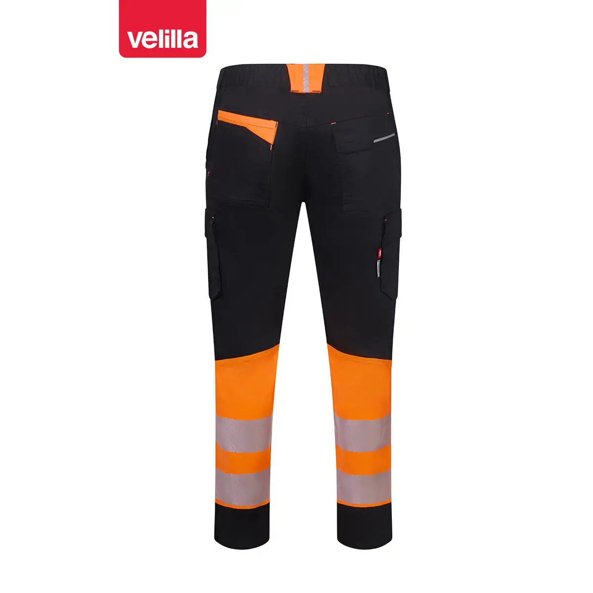Pantalón reciclado bicolor Velilla 303032S 43 Pantalón reciclado bicolor Velilla 303032S Negro/Naranja flúor, vista trasera