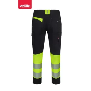 Pantalón reciclado bicolor Velilla 303032S Negro/Amarillo flúor, vista trasera