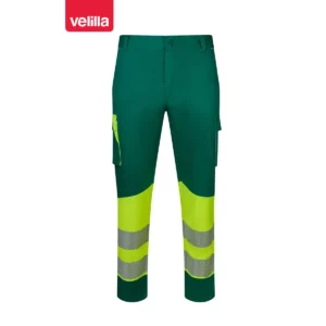 Pantalón reciclado bicolor Velilla 303032S Verde/Amarillo flúor, vista frontal