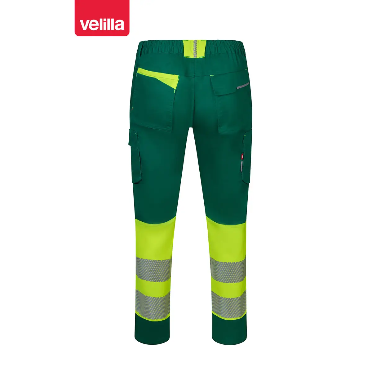 Pantalón reciclado bicolor Velilla 303032S 19 Pantalón reciclado bicolor Velilla 303032S Verde/Amarillo flúor, vista trasera