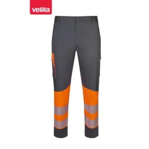 Pantalón reciclado bicolor Velilla 303032S Gris/Naranja flúor, vista frontal