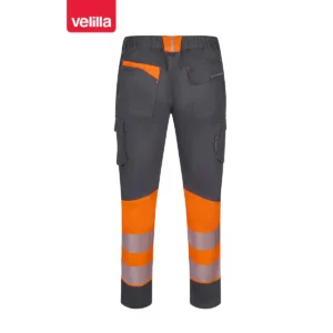 Pantalón reciclado bicolor Velilla 303032S Gris/Naranja flúor, vista trasera