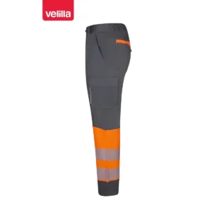 Pantalón reciclado bicolor Velilla 303032S Gris/Naranja flúor, vista lateral
