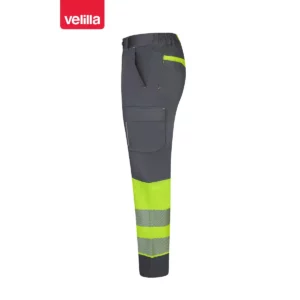 Pantalón reciclado bicolor Velilla 303032S Gris/Amarillo flúor, vista lateral