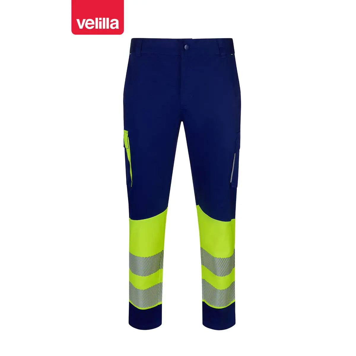 Pantalón reciclado bicolor Velilla 303032S 28 Pantalón reciclado bicolor Velilla 303032S Azulina/Amarillo flúor, vista frontal