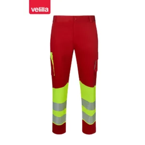 Pantalón reciclado bicolor Velilla 303032S Rojo/Amarillo flúor, vista frontal