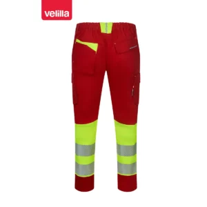Pantalón reciclado bicolor Velilla 303032S Rojo/Amarillo flúor, vista trasera
