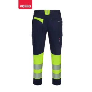 Pantalón reciclado bicolor Velilla 303032S Azul navy/Amarillo flúor, vista trasera