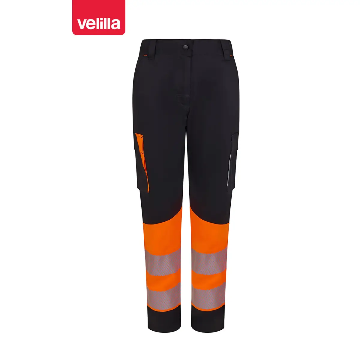 Pantalón reciclado mujer Velilla 303032SW 40 Pantalón reciclado mujer Velilla 303032SW Negro/Naranja flúor, vista frontal