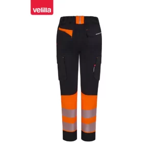 Pantalón reciclado mujer Velilla 303032SW Negro/Naranja flúor, vista trasera