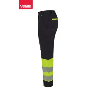 Pantalón reciclado mujer Velilla 303032SW Negro/Amarillo flúor, vista lateral