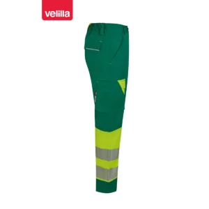 Pantalón reciclado mujer Velilla 303032SW Verde/Amarillo flúor, vista lateral opuesta
