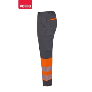 Pantalón reciclado mujer Velilla 303032SW Gris/Naranja flúor, vista lateral