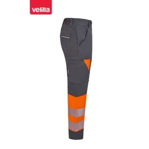 Pantalón reciclado mujer Velilla 303032SW Gris/Naranja flúor, vista lateral opuesta