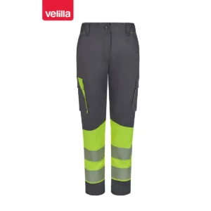 Pantalón reciclado mujer Velilla 303032SW Gris/Amarillo flúor, vista frontal