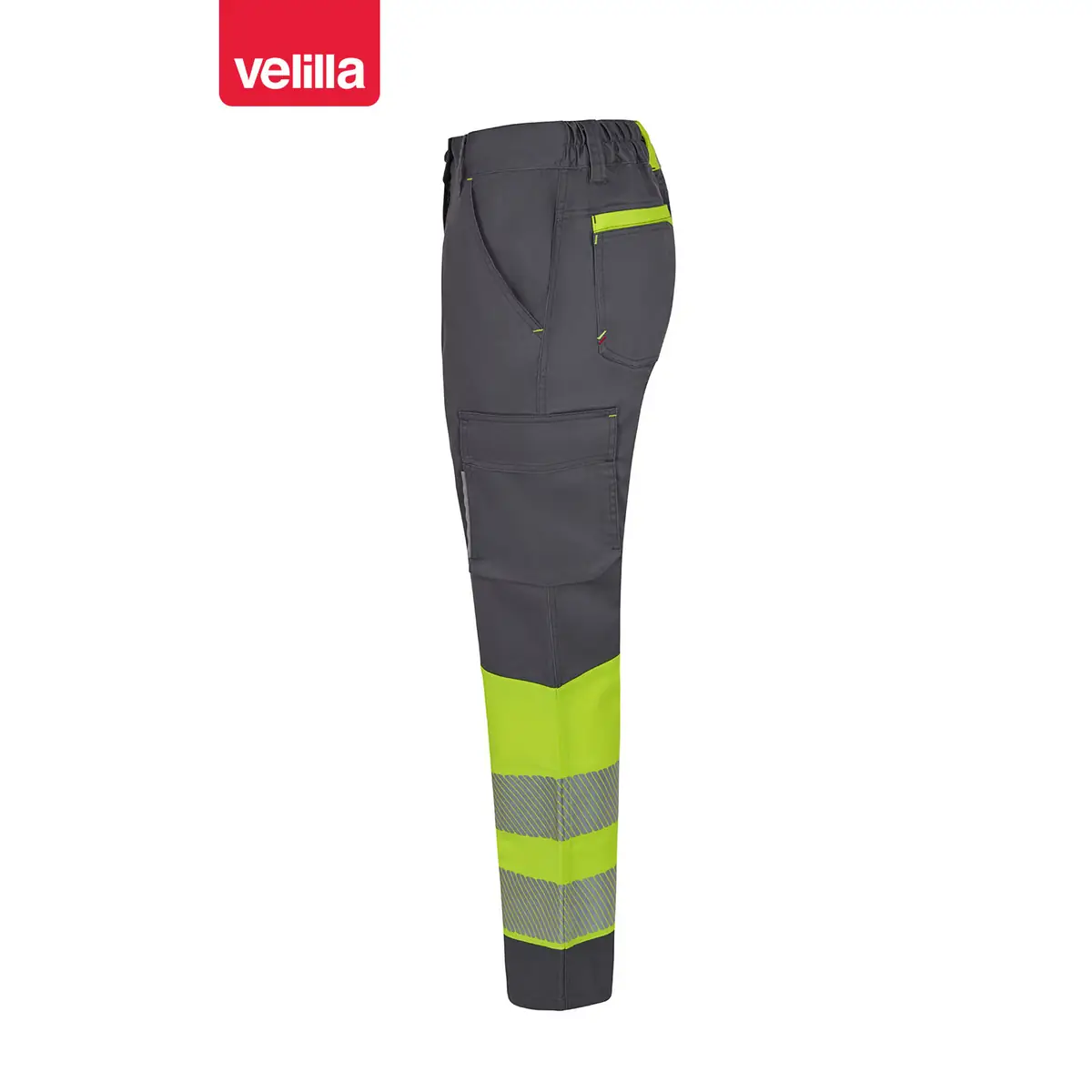 Pantalón reciclado mujer Velilla 303032SW 2 Pantalón reciclado mujer Velilla 303032SW Gris/Amarillo flúor, vista lateral