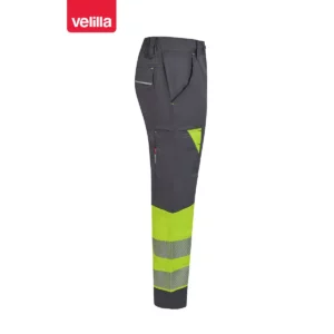 Pantalón reciclado mujer Velilla 303032SW Gris/Amarillo flúor, vista lateral opuesta