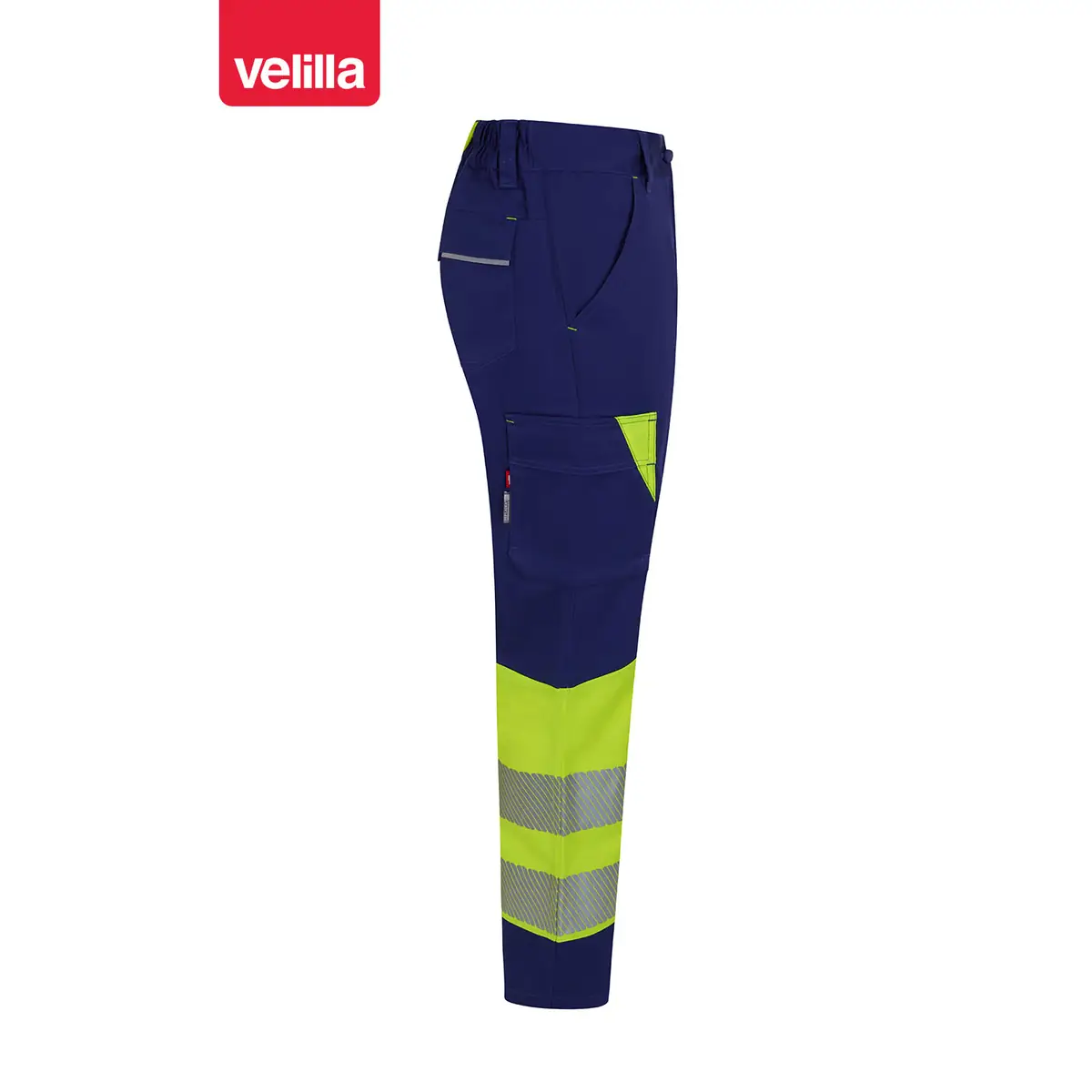 Pantalón reciclado mujer Velilla 303032SW 30 Pantalón reciclado mujer Velilla 303032SW Azulina/Amarillo flúor, vista lateral opuesta