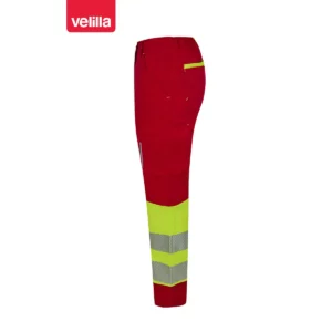 Pantalón reciclado mujer Velilla 303032SW Rojo/Amarillo flúor, vista lateral