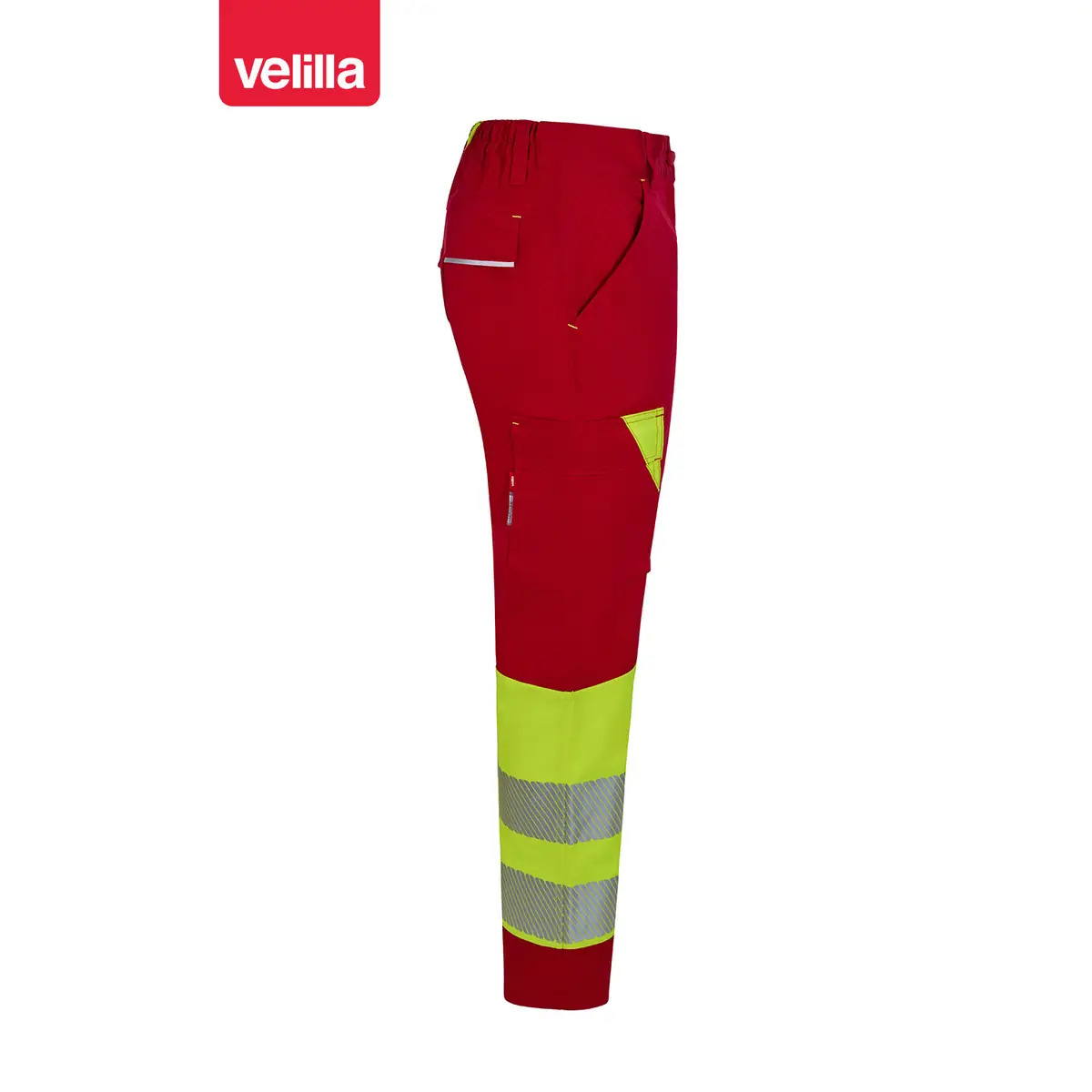 Pantalón reciclado mujer Velilla 303032SW 34 Pantalón reciclado mujer Velilla 303032SW Rojo/Amarillo flúor, vista lateral opuesta