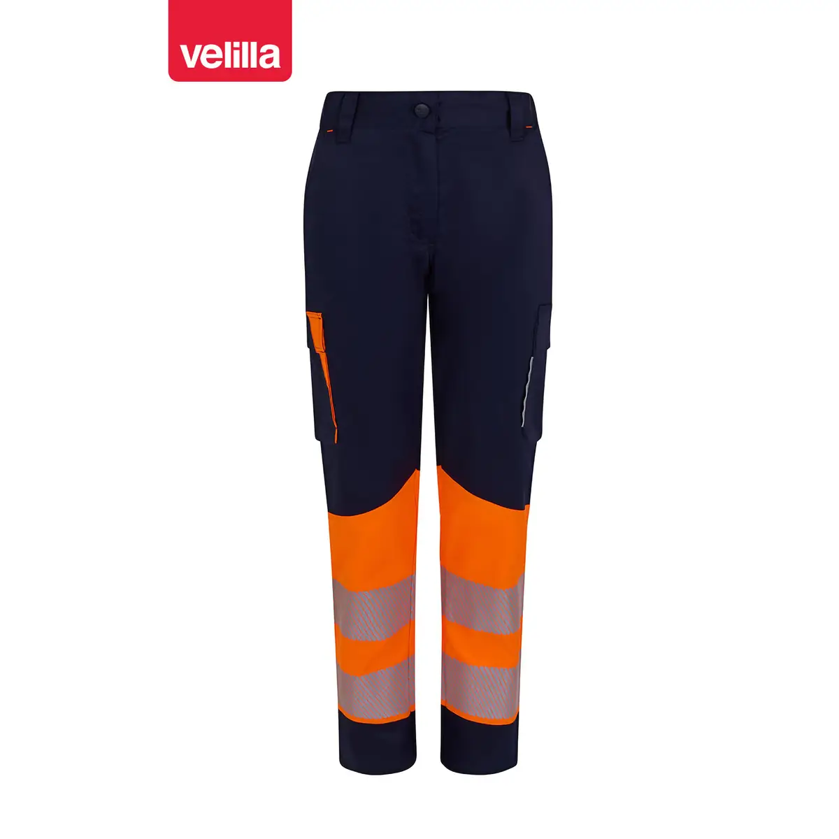 Pantalón reciclado mujer Velilla 303032SW 20 Pantalón reciclado mujer Velilla 303032SW Azul navy/Naranja flúor, vista frontal