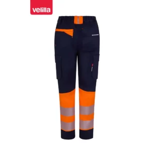 Pantalón reciclado mujer Velilla 303032SW Azul navy/Naranja flúor, vista trasera