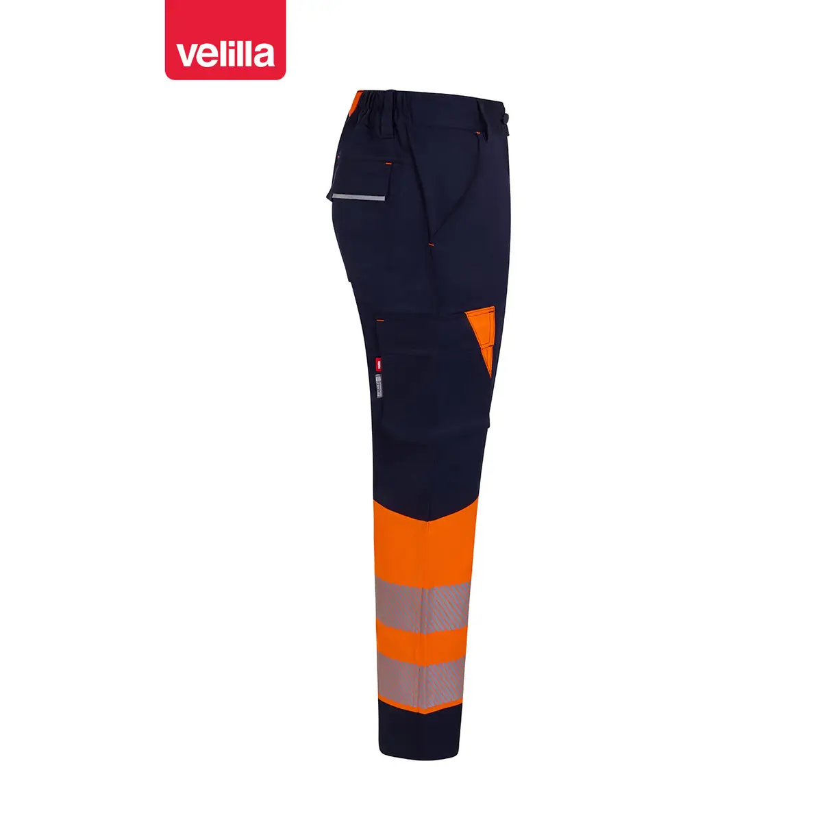 Pantalón reciclado mujer Velilla 303032SW 22 Pantalón reciclado mujer Velilla 303032SW Azul navy/Naranja flúor, vista lateral opuesta