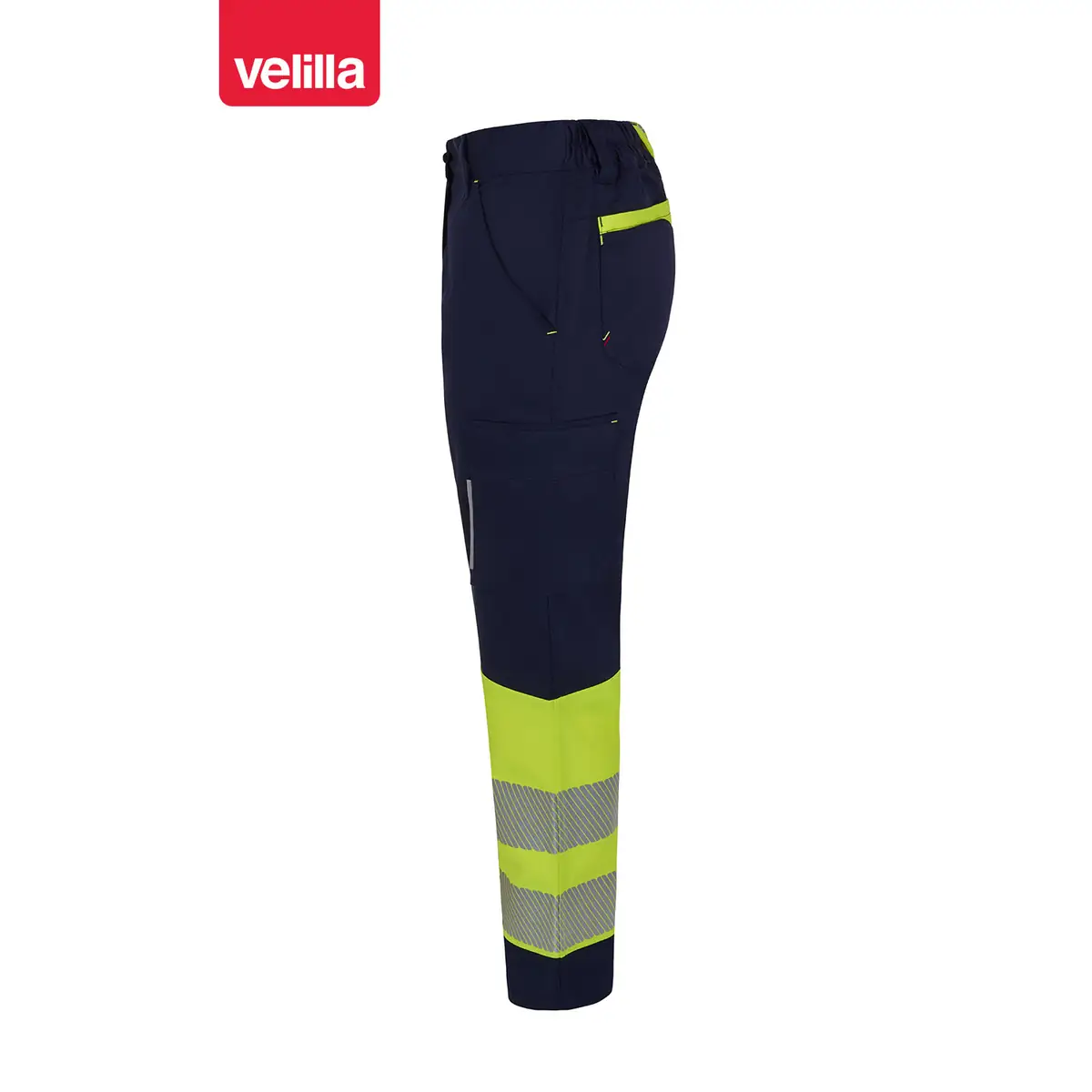 Pantalón reciclado mujer Velilla 303032SW 13 Pantalón reciclado mujer Velilla 303032SW Azul navy/Amarillo flúor, vista lateral