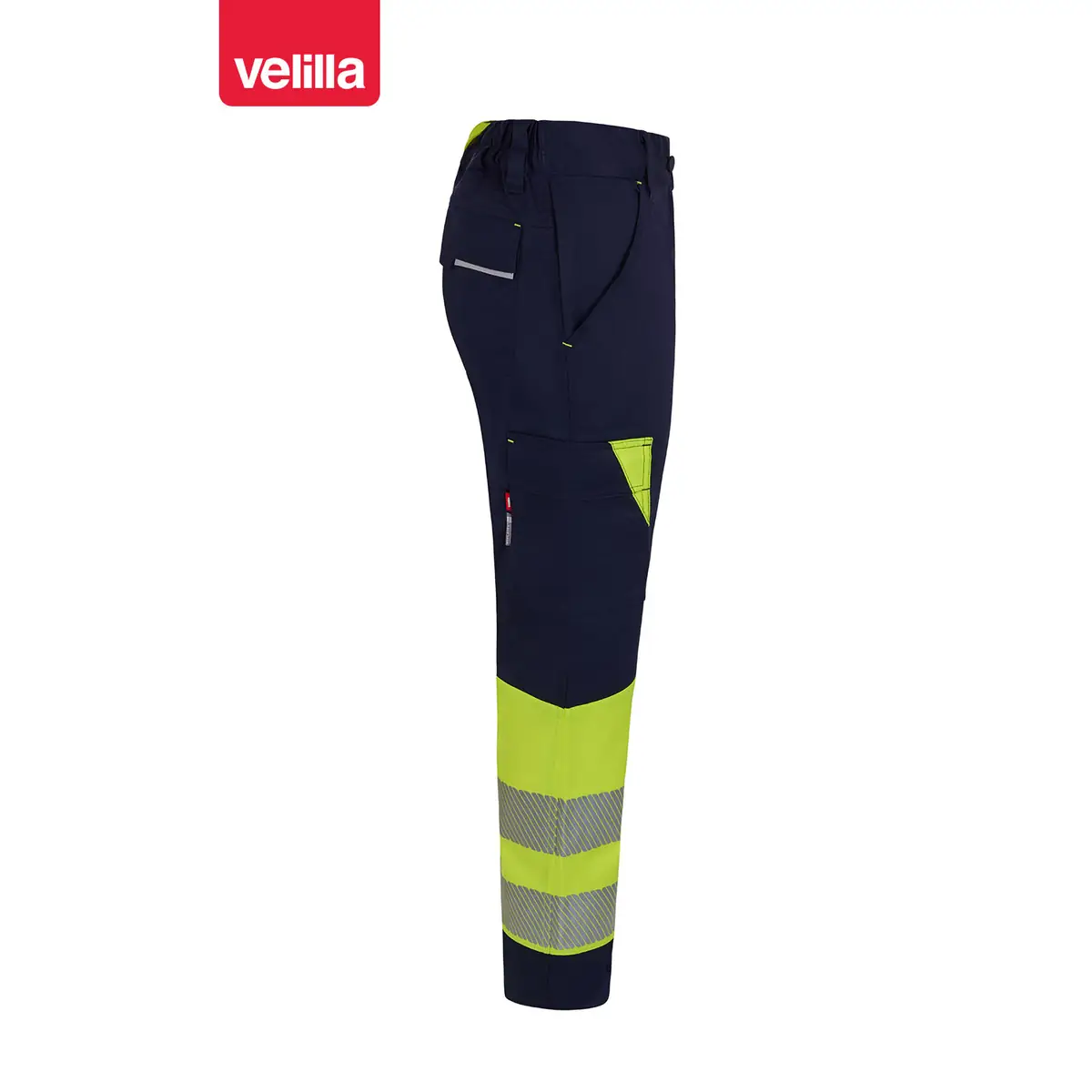 Pantalón reciclado mujer Velilla 303032SW 14 Pantalón reciclado mujer Velilla 303032SW Azul navy/Amarillo flúor, vista lateral opuesta
