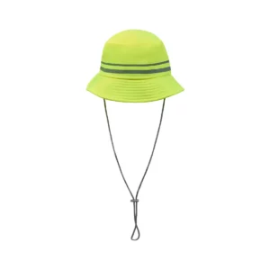 Gorro con cubrenucas Velilla 304005 Amarillo flúor, vista lateral sin cubrenucas