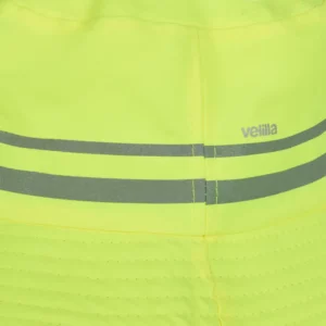 Gorro con cubrenucas Velilla 304005 Amarillo flúor, detalle de cinta exterior