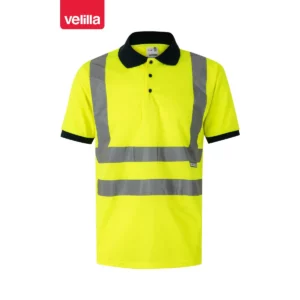 Polo bicolor manga corta Velilla 305502 Azul marino/Amarillo flúor, vista frontal