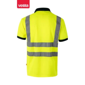 Polo bicolor manga corta Velilla 305502 Azul marino/Amarillo flúor, vista trasera