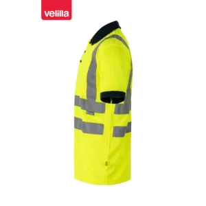 Polo bicolor manga corta Velilla 305502 Azul marino/Amarillo flúor, vista lateral